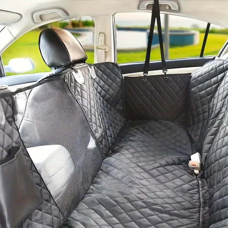 Pet Car Seat Cover for Dogs – Waterproof, Heavy-Duty & Universal Fit with Safety Mesh